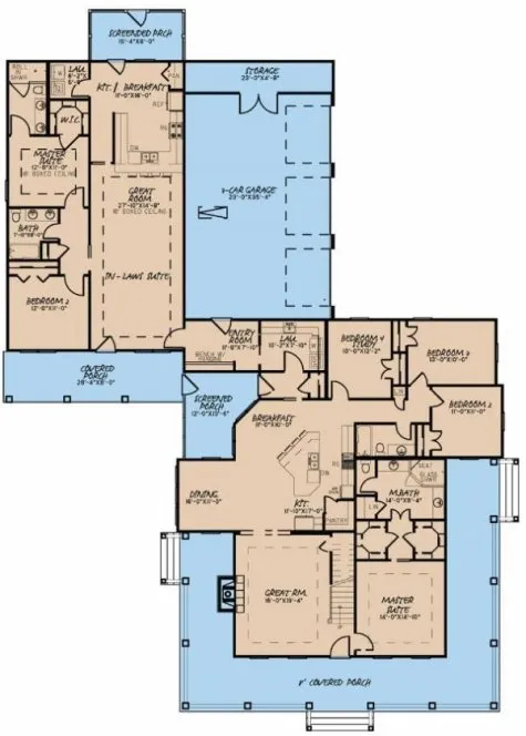 Main Floor Plan for House Plan #317343
