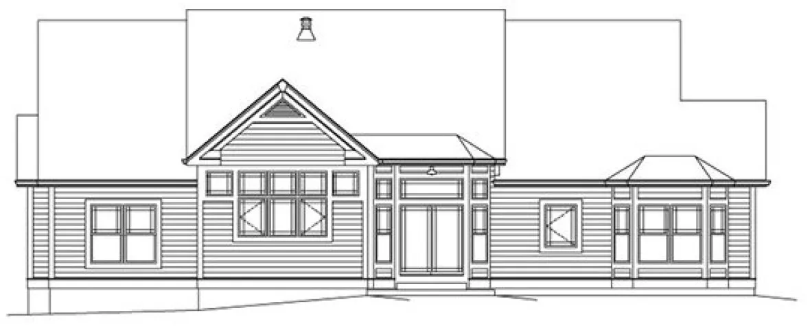 Rear Elevation for House Plan #631422