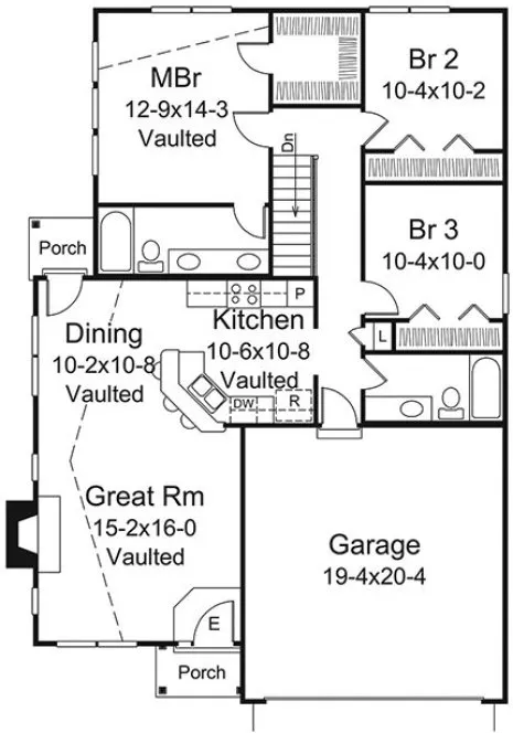 Main Floor Plan for House Plan #631821