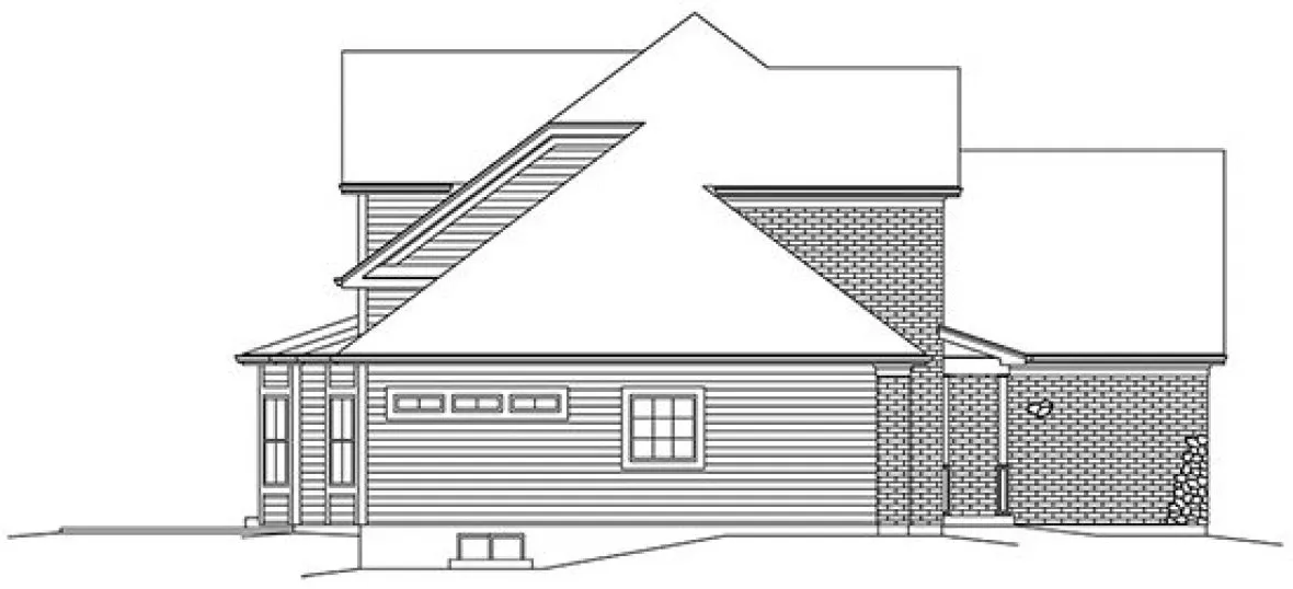 Left Elevation for House Plan #630422