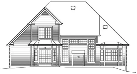 Rear Elevation for House Plan #630422