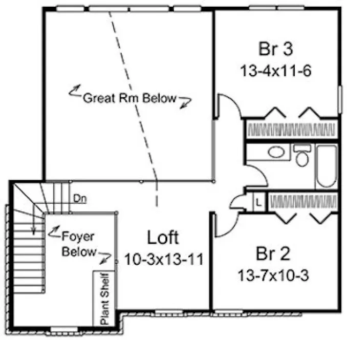 Second Floor Plan for House Plan #630422