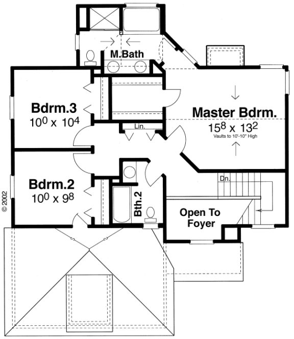 Second Floor Plan for House Plan #127751