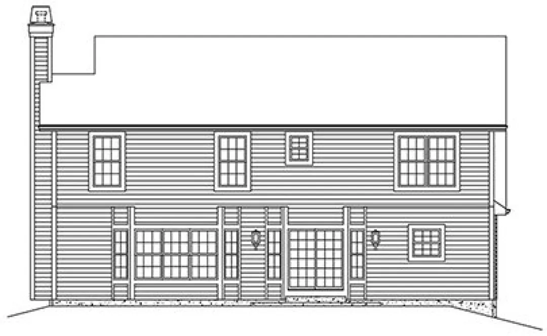 Rear Elevation for House Plan #630632