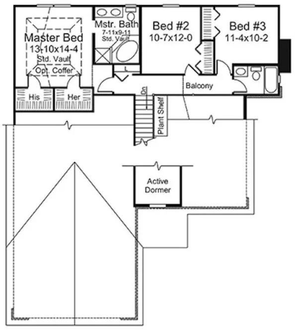 Second Floor Plan for House Plan #630632