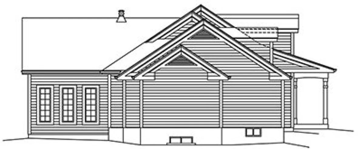 Left Elevation for House Plan #635122