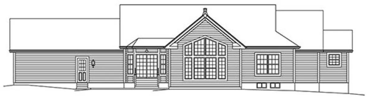 Rear Elevation for House Plan #635122