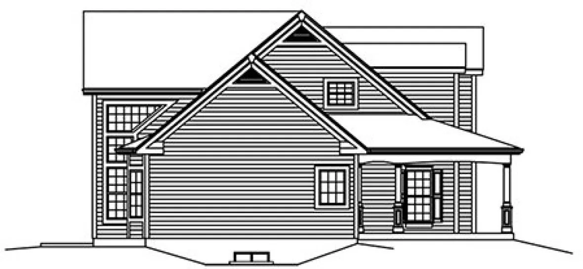 Left Elevation for House Plan #632873