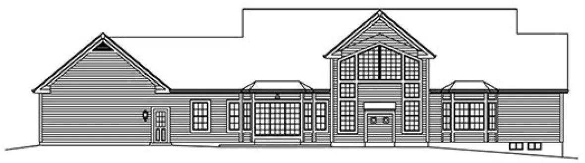 Rear Elevation for House Plan #632873