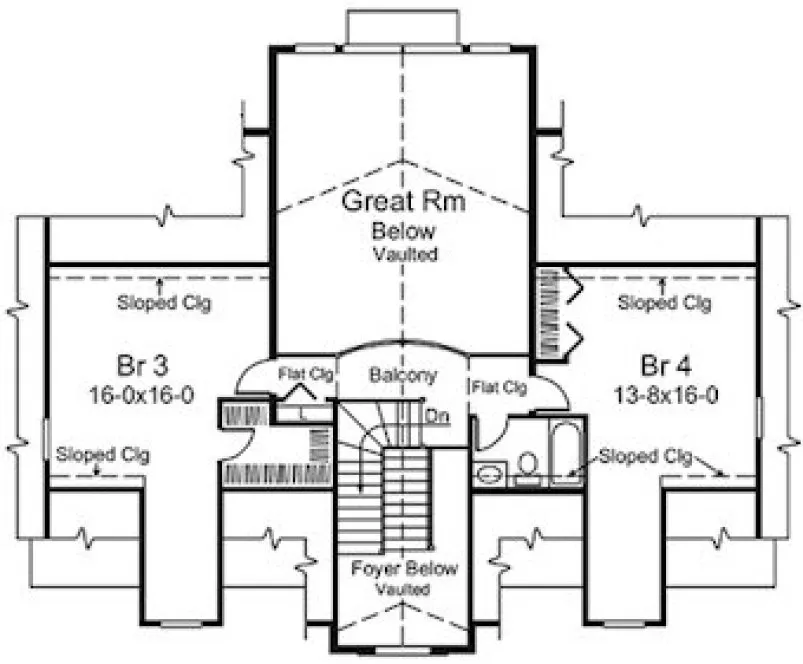 Second Floor Plan for House Plan #632873