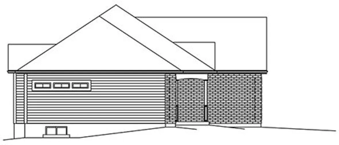 Left Elevation for House Plan #632651