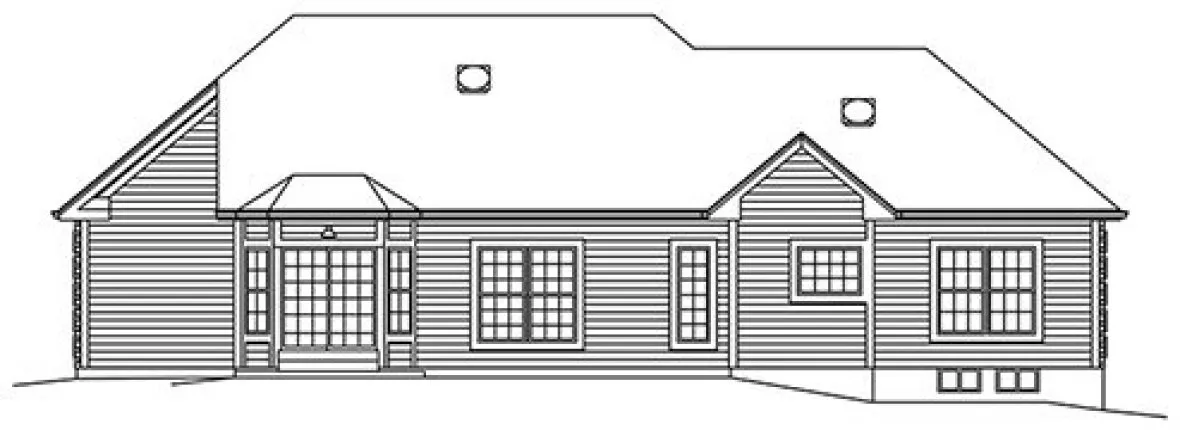 Rear Elevation for House Plan #632651