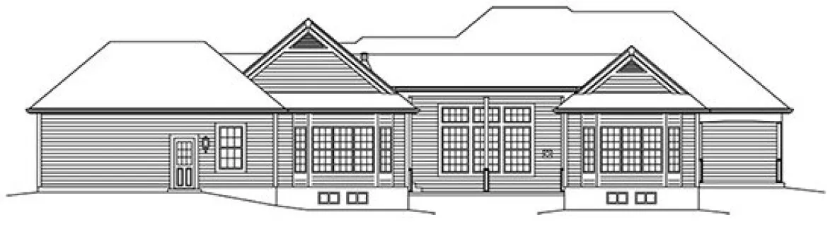 Rear Elevation for House Plan #637842