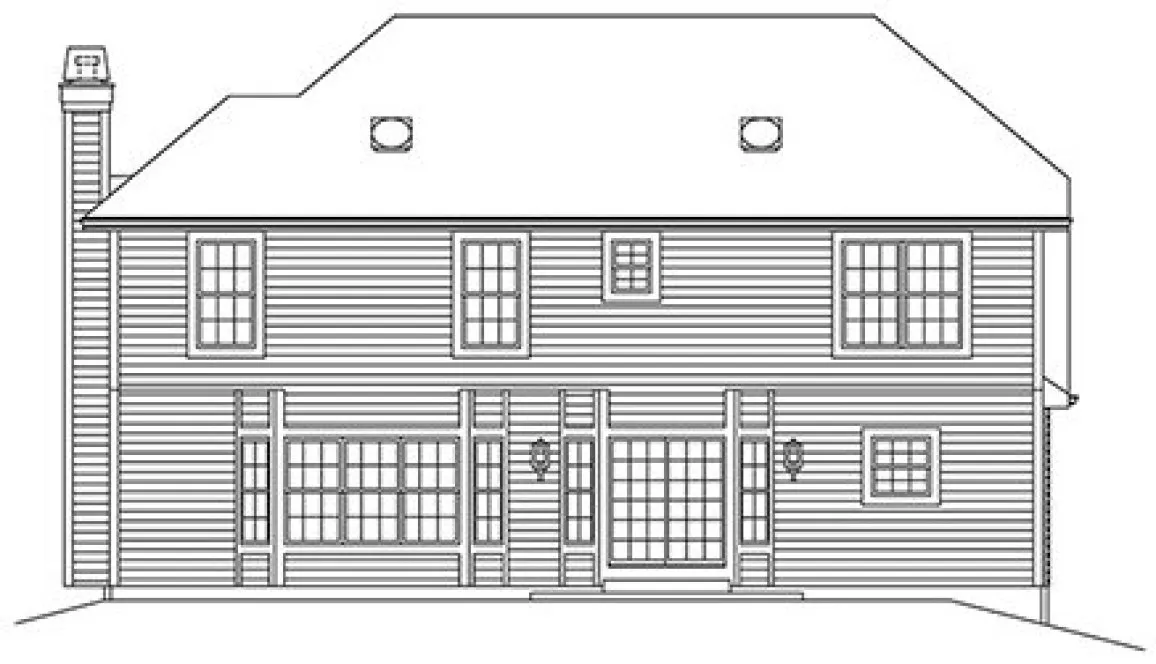 Rear Elevation for House Plan #631632