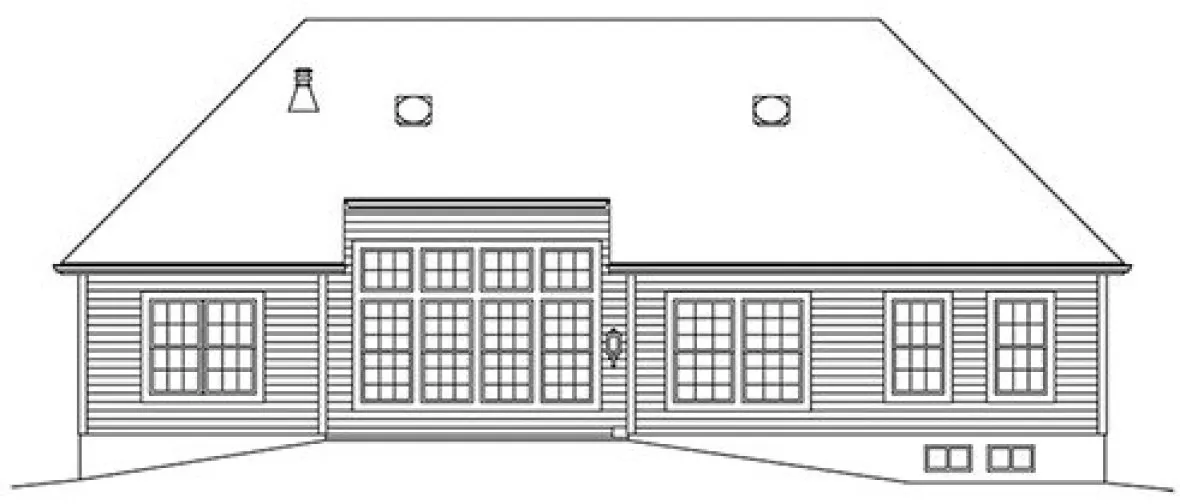 Rear Elevation for House Plan #634891