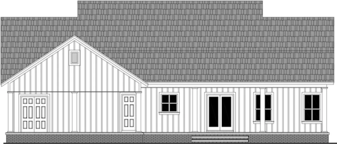 Rear Elevation for House Plan #219082