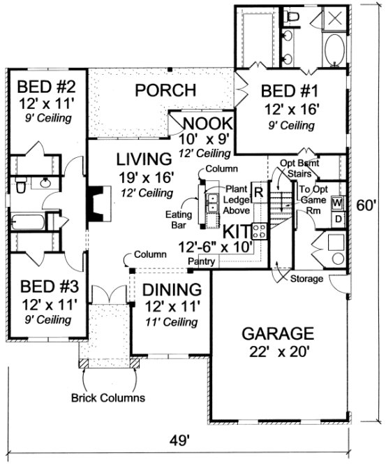 Main Floor Plan for House Plan #248142
