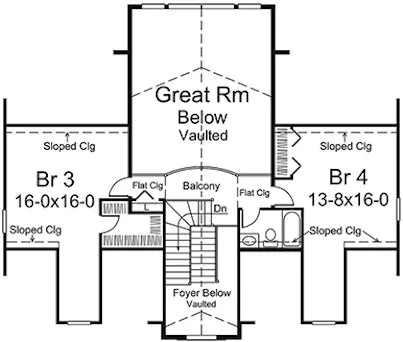 Second Floor Plan for House Plan #633873
