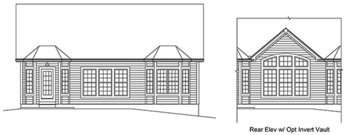Rear Elevation for House Plan #639731