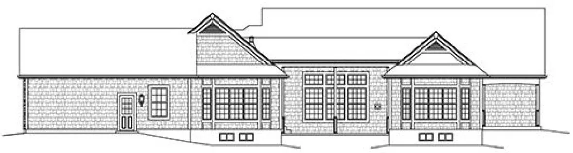 Rear Elevation for House Plan #638842
