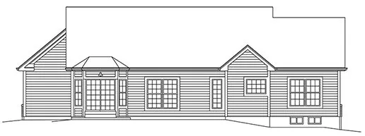 Rear Elevation for House Plan #633651