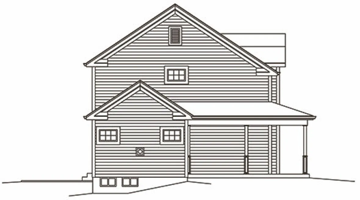 Left Elevation for House Plan #635552