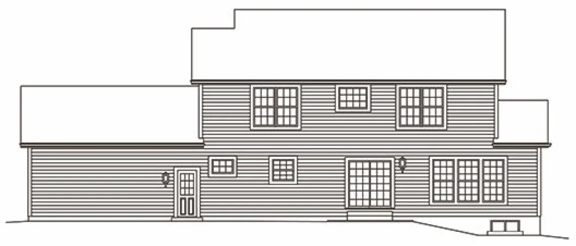 Rear Elevation for House Plan #635552