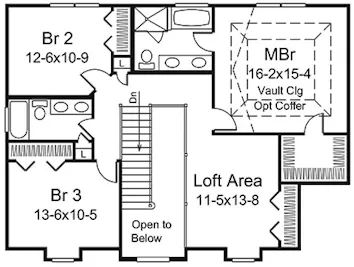 Second Floor Plan for House Plan #635552