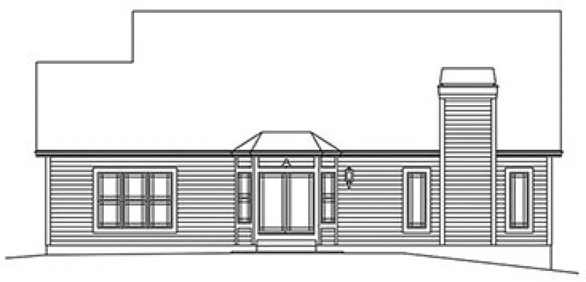 Rear Elevation for House Plan #633542