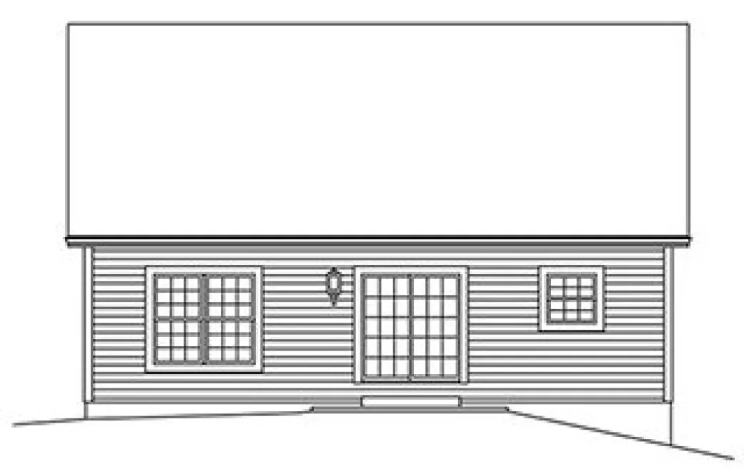 Rear Elevation for House Plan #633341