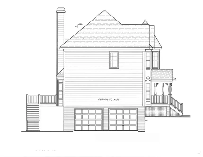 Left Elevation for House Plan #120532