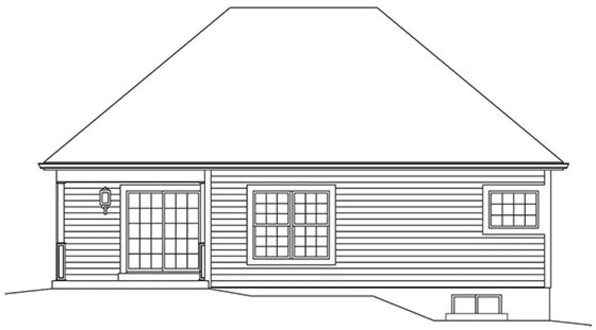 Rear Elevation for House Plan #637631