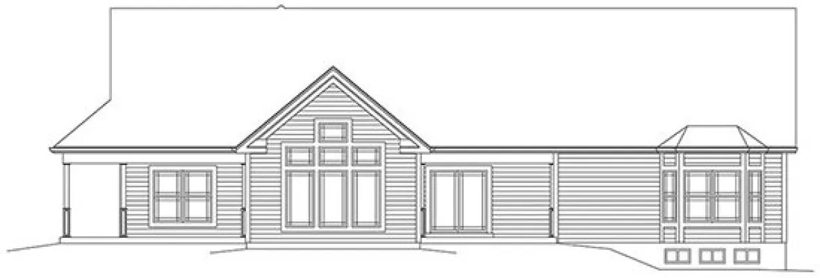 Rear Elevation for House Plan #636512