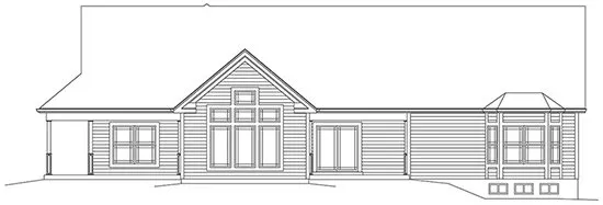 Rear Elevation for House Plan #636512