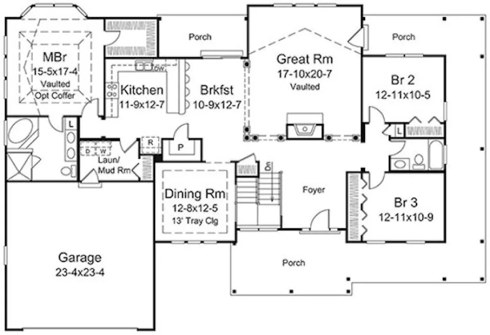 Main Floor Plan for House Plan #636512