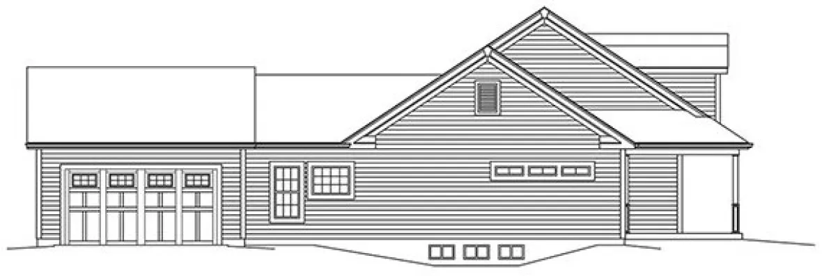 Left Elevation for House Plan #632932