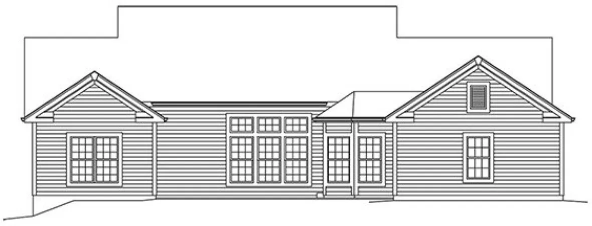 Rear Elevation for House Plan #632932
