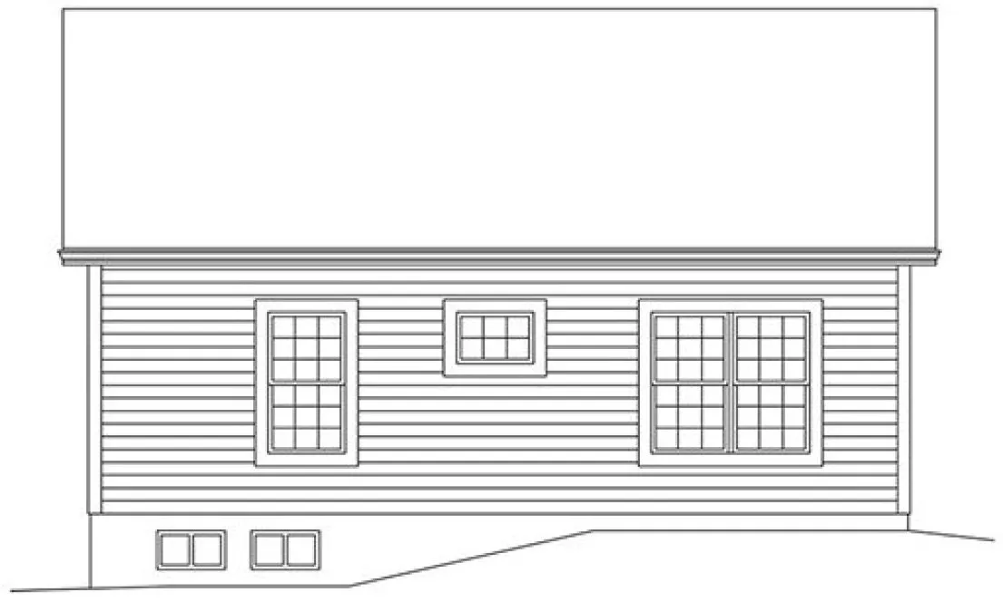 Rear Elevation for House Plan #634490