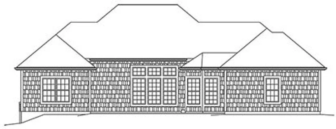 Rear Elevation for House Plan #633932