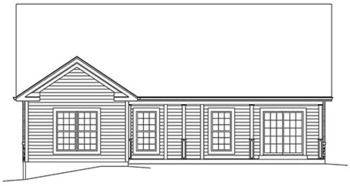 Rear Elevation for House Plan #639571