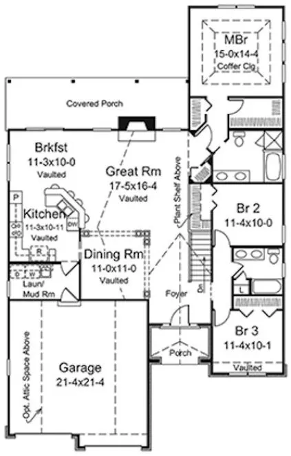 Main Floor Plan for House Plan #639571