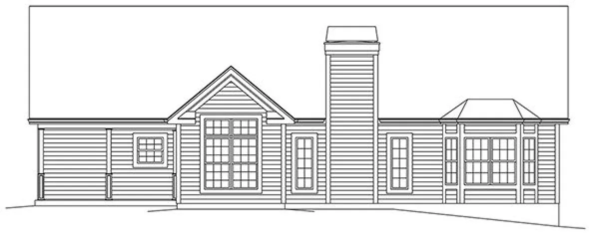 Rear Elevation for House Plan #630281