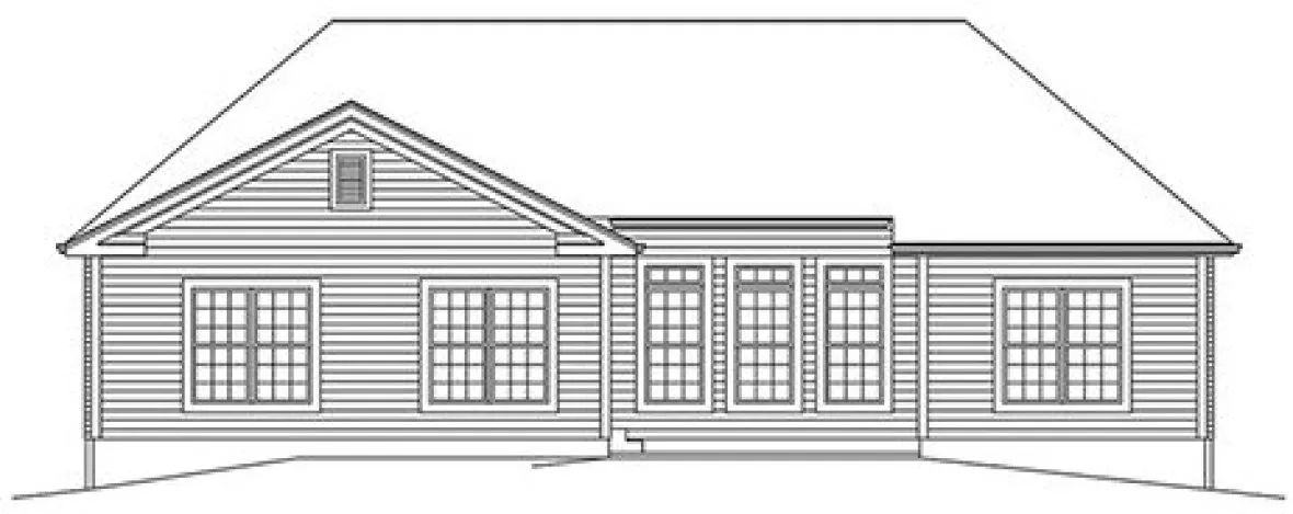 Rear Elevation for House Plan #633681