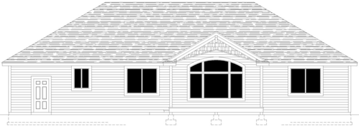 Rear Elevation for House Plan #805332
