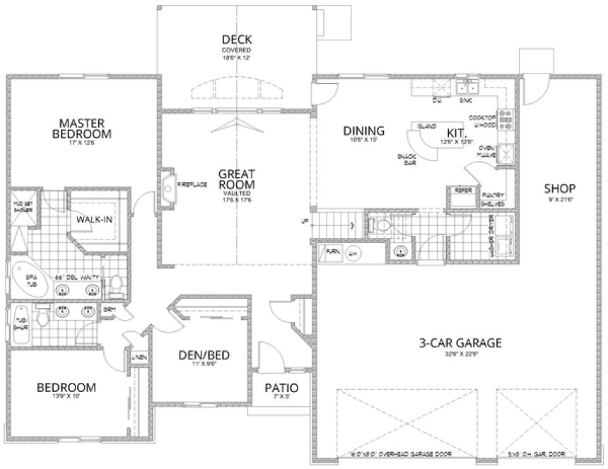Main Floor Plan for House Plan #805332