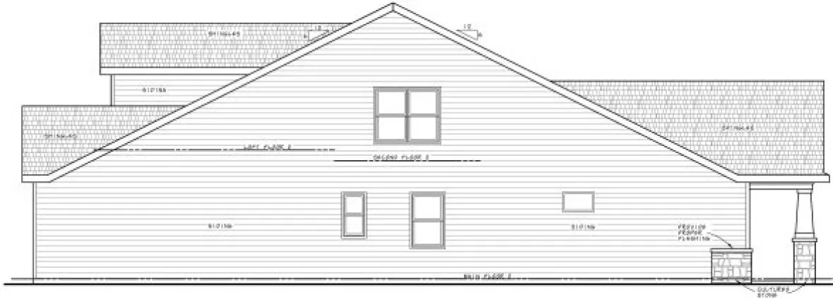 Left Elevation for House Plan #157662