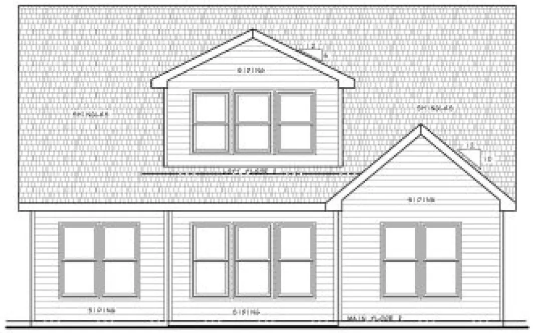 Rear Elevation for House Plan #157662