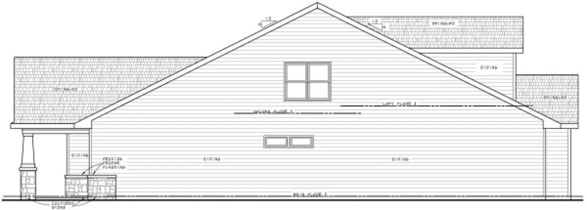 Right Elevation for House Plan #157662
