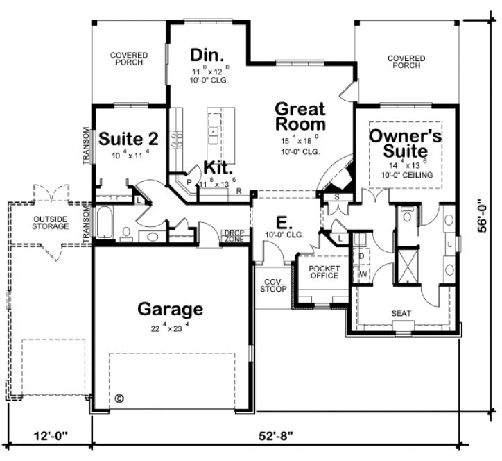 Main Floor Plan for House Plan #155951