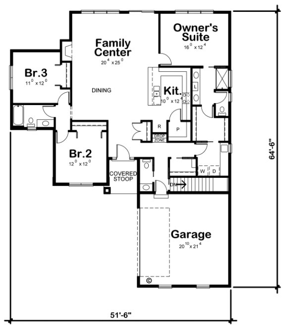 Main Floor Plan for House Plan #157471